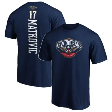 Navy Men's Karlo Matkovic New Orleans Pelicans Backer T-Shirt