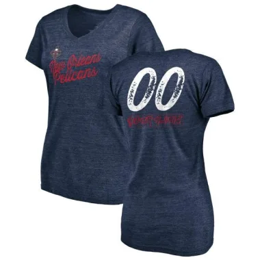 Navy Women's Custom New Orleans Pelicans Sideline V-Neck T-Shirt
