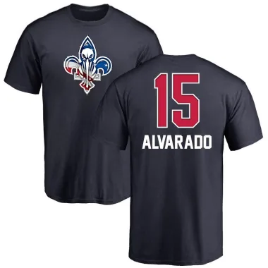 Navy Youth Jose Alvarado New Orleans Pelicans Name and Number Banner Wave T-Shirt