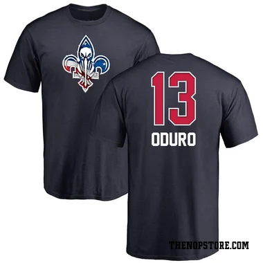 Navy Youth Josh Oduro New Orleans Pelicans Name and Number Banner Wave T-Shirt